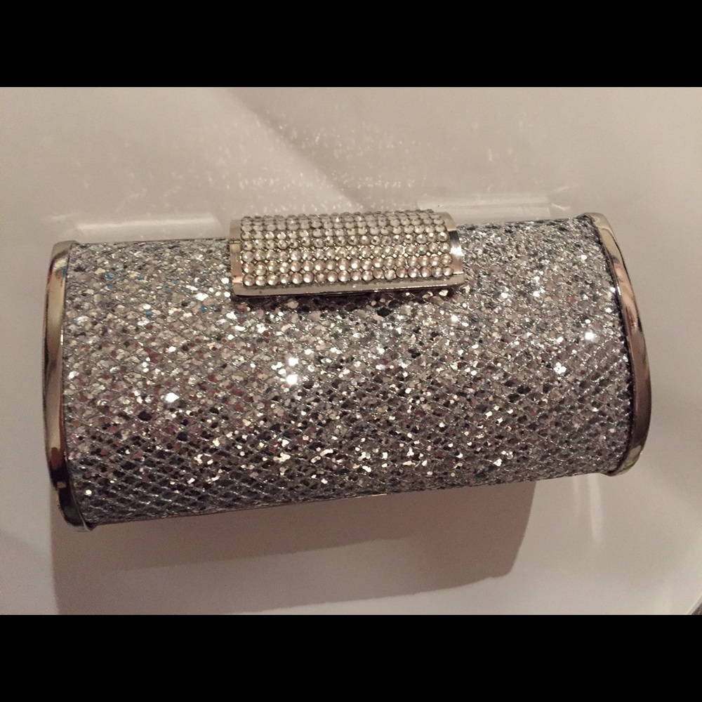 Silver evening clutch