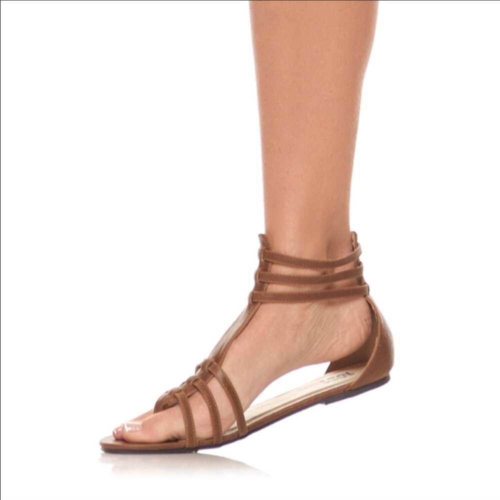 Texas Brown Strappy Boho Chic Gladiator Sandals - Picture 6 of 7