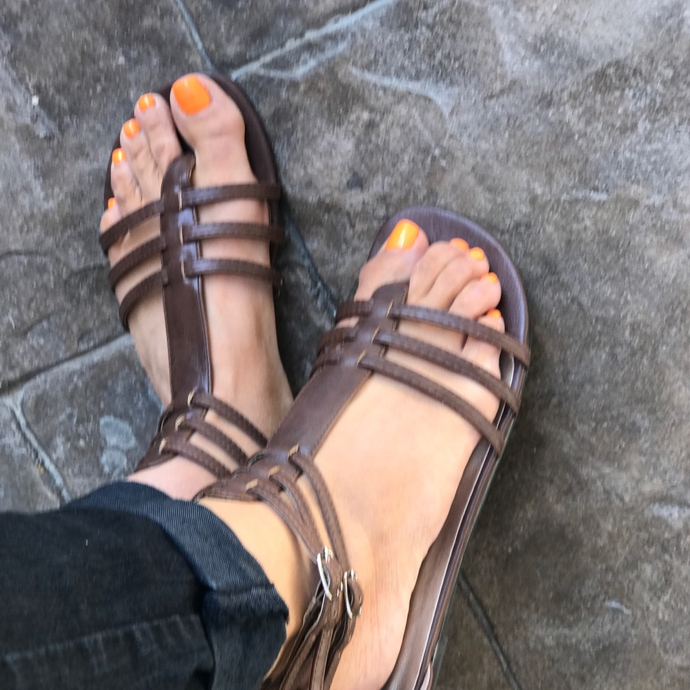 Texas Brown Strappy Boho Chic Gladiator Sandals - Picture 3 of 7