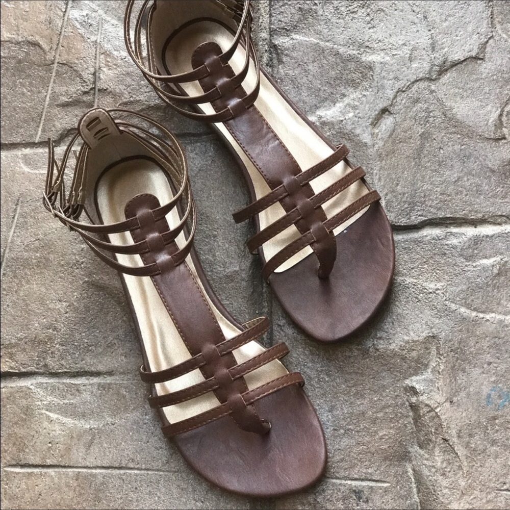 Texas Brown Strappy Boho Chic Gladiator Sandals - Picture 7 of 7