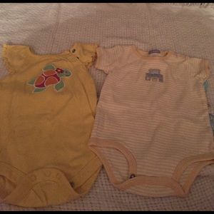 2 yellow onesies