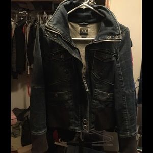 Armani Exchange A/X Vintage Denim Bomber Jacket