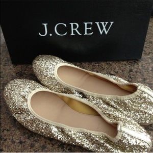 JCREW Lula glitter ballet flats 7.5