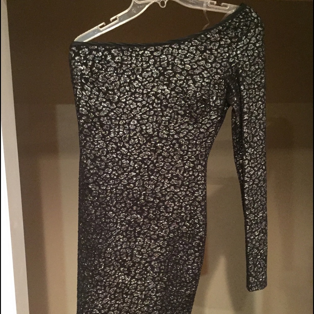 One shoulder long sleeve dress