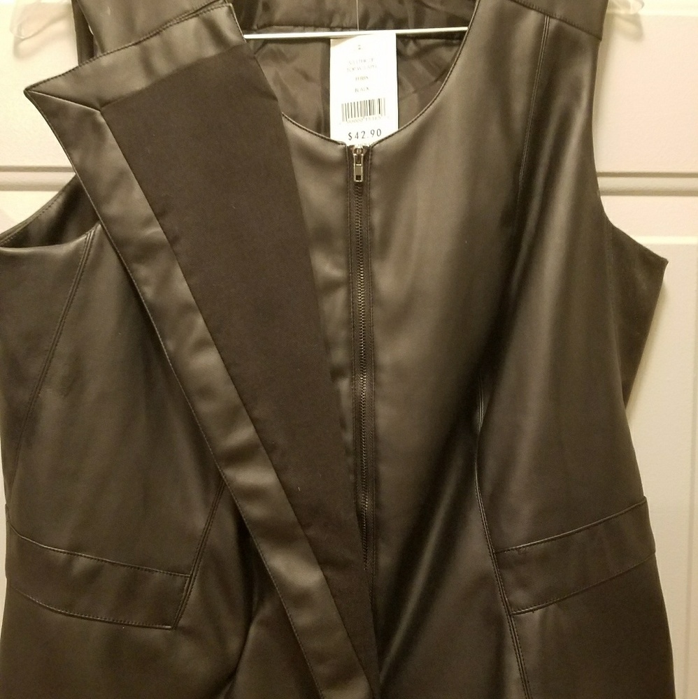 NWT leather like vest by Fashion to Figure