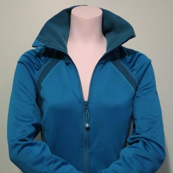 lululemon athletica Jackets & Blazers - Lululemon blue Aqua track jacket size 8
