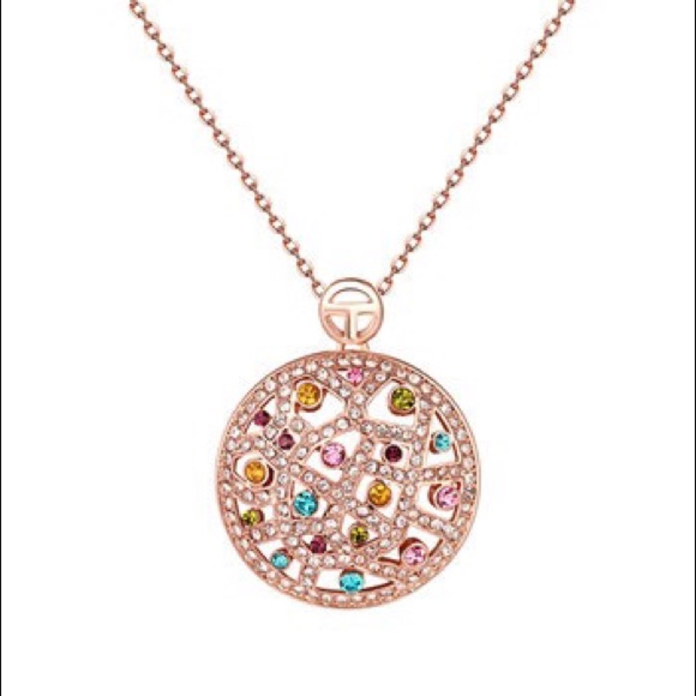 Rose gold pendent with Swarovski crystals