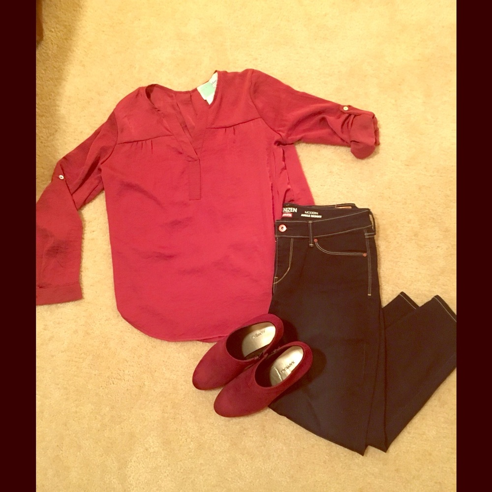 Burgundy Stitch Fix blouse
