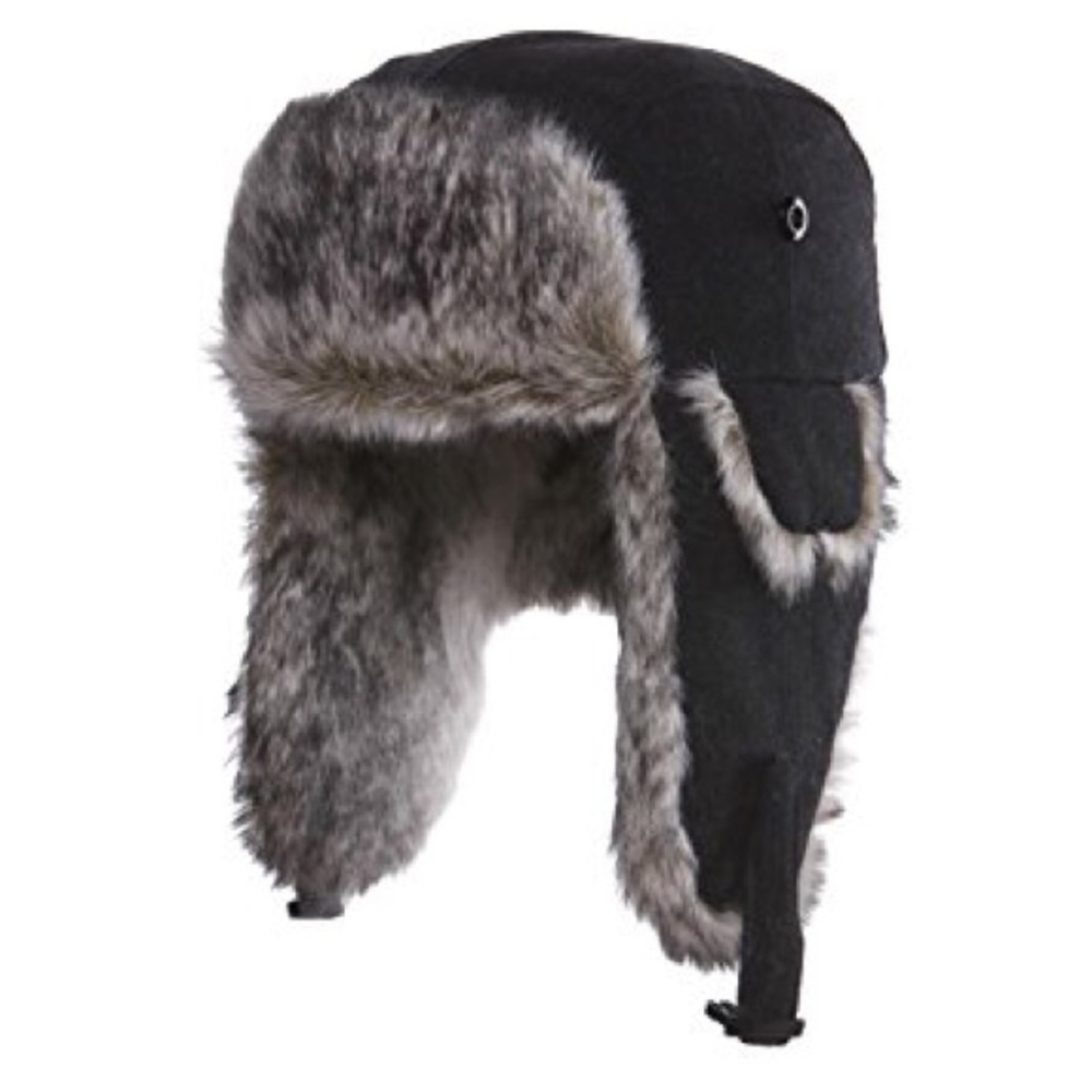 NWOT Black Trapper Hat