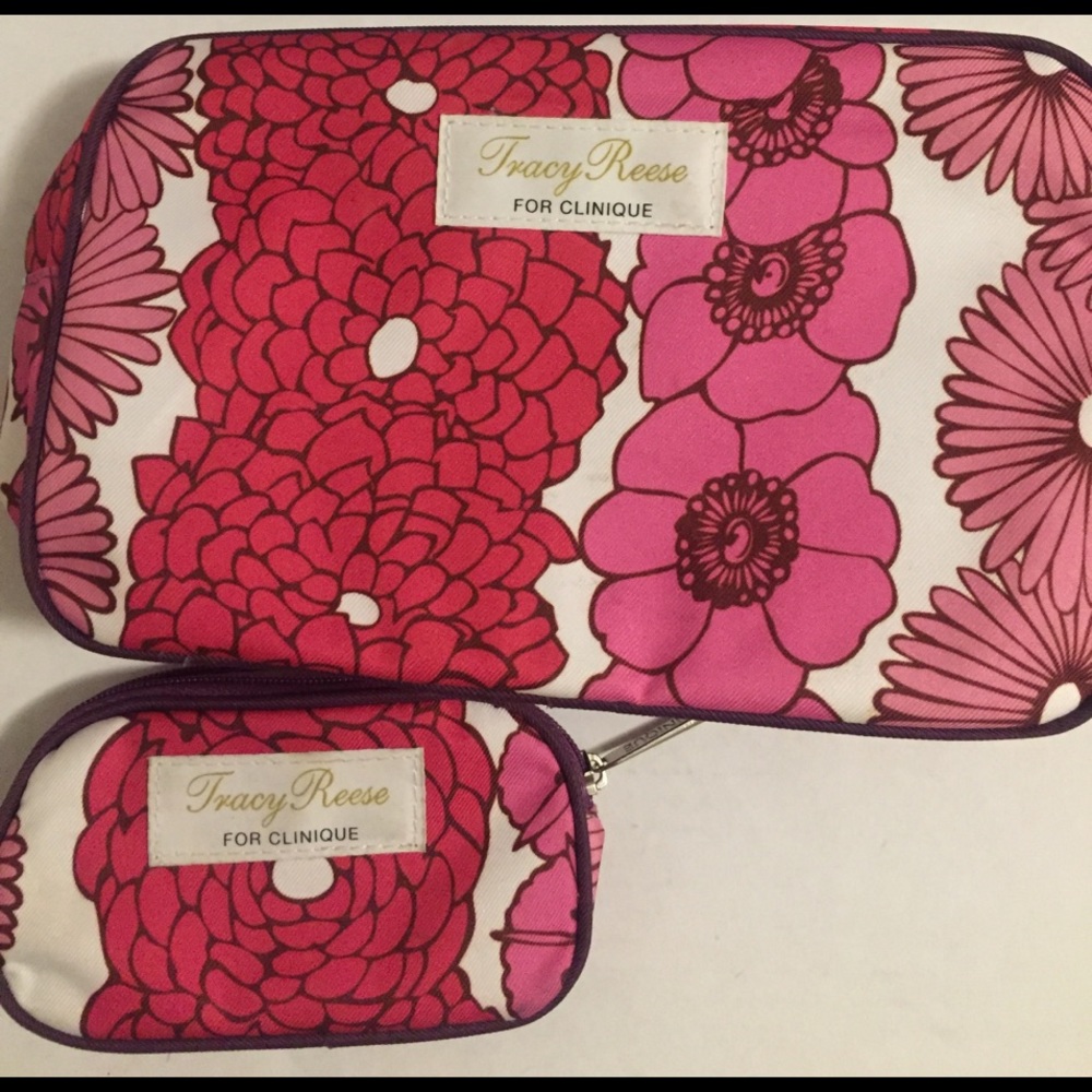 Tracy Reese Clinique makeup bags.