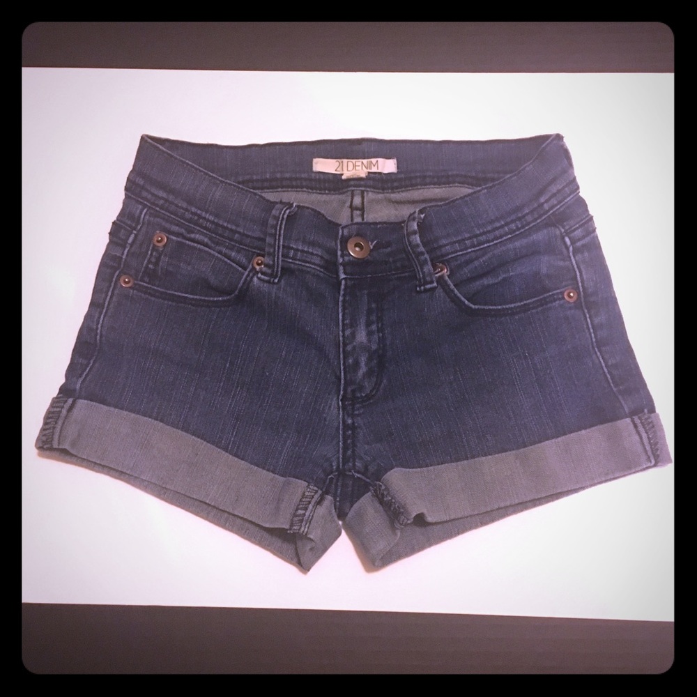 2.1 DENIM Cuffed Jean Shorts