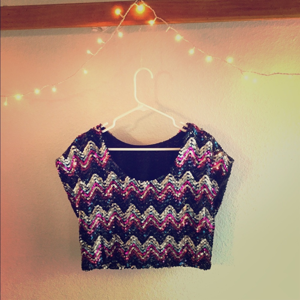 Vintage sequin crop top