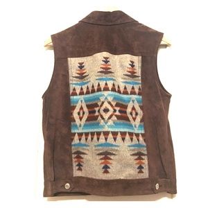Pendleton Jackets & Coats - Pendleton real brown suede vest w/ patchwork Pendleton Jackets & Coats - Pendleton real brown suede vest w/ patchwork