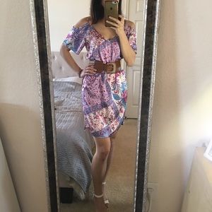 Floral Cold Shoulder Dress - Arden B