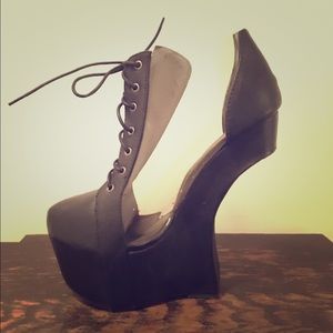 Black and Clear Non-Heel Bootie