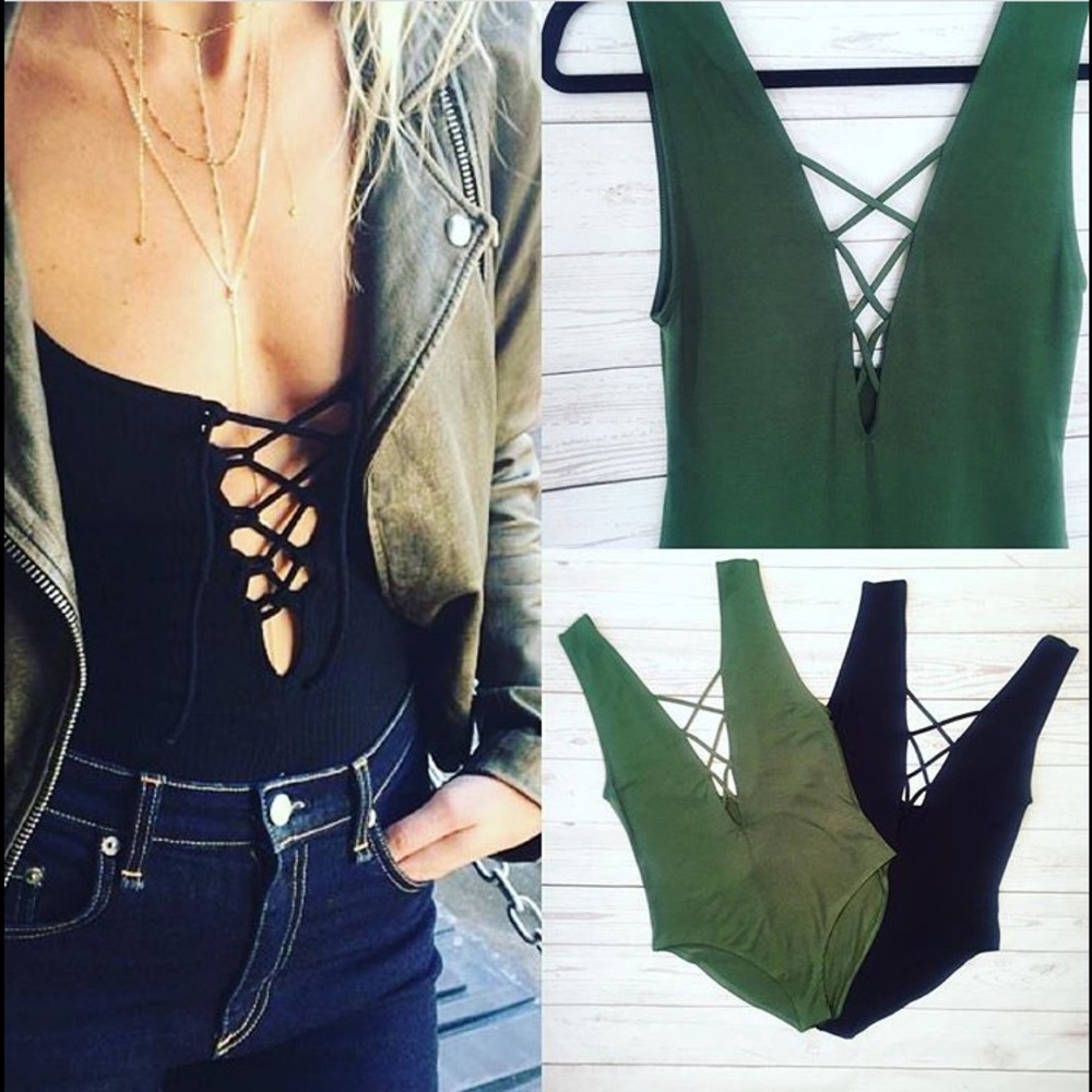 Lace up body suit