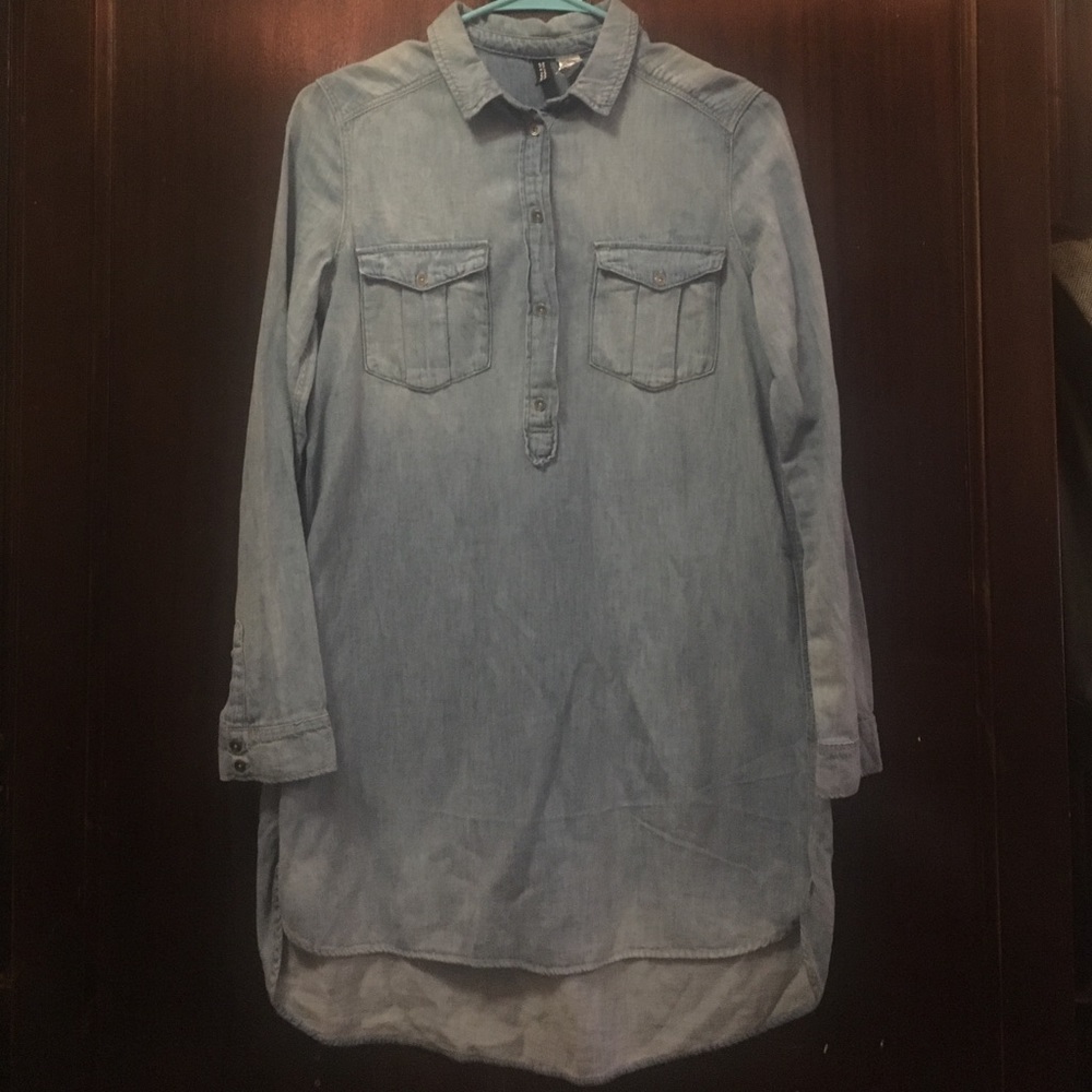 H&M denim shirt dress