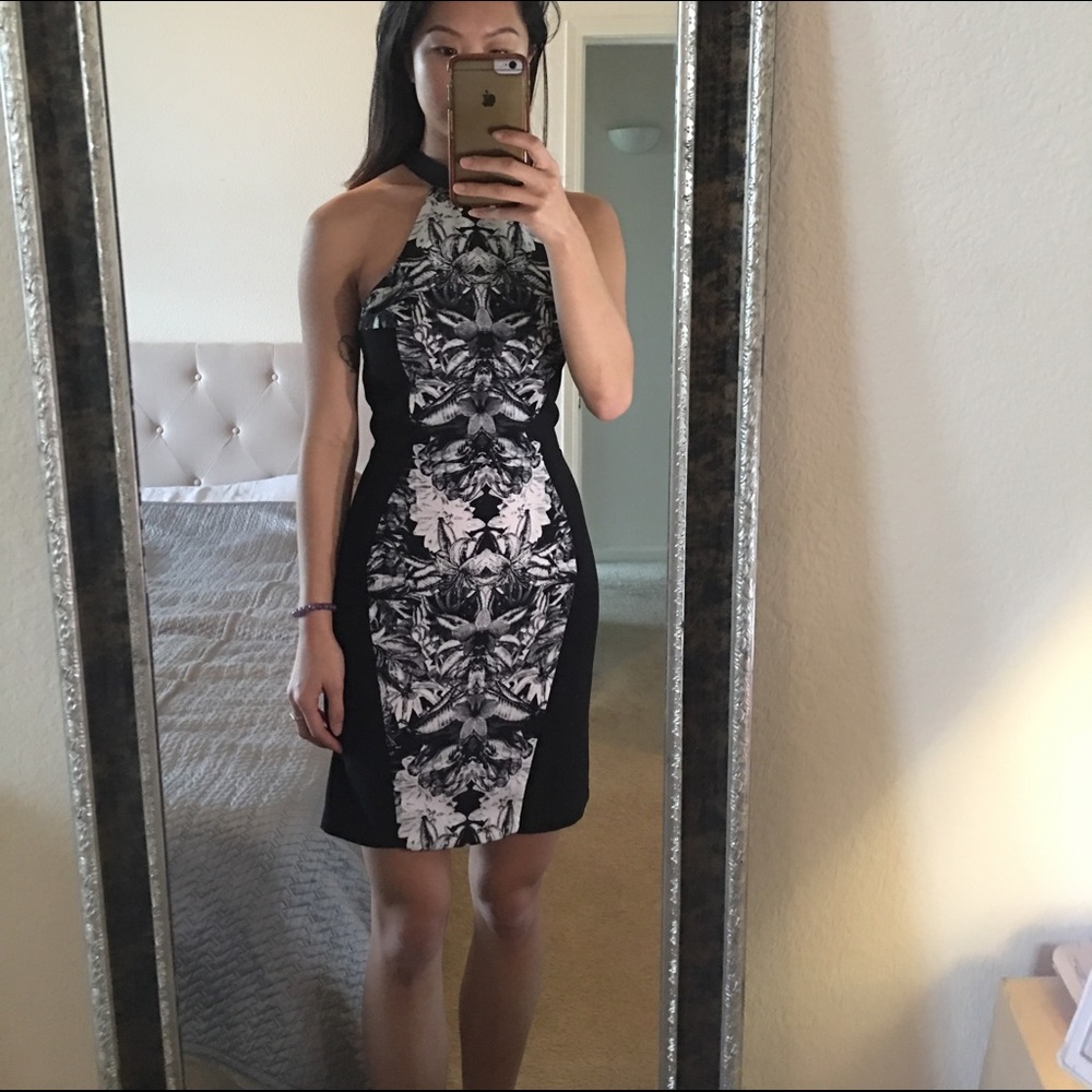 Halter Black & White Floral Dress (silence +noise)