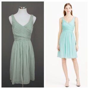 J. Crew Mint Silk Chiffon Heidi Dress ☘️