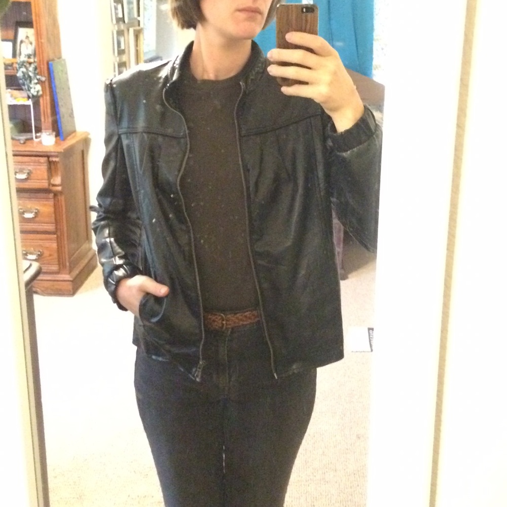 Faux leather jacket Pull & Bear