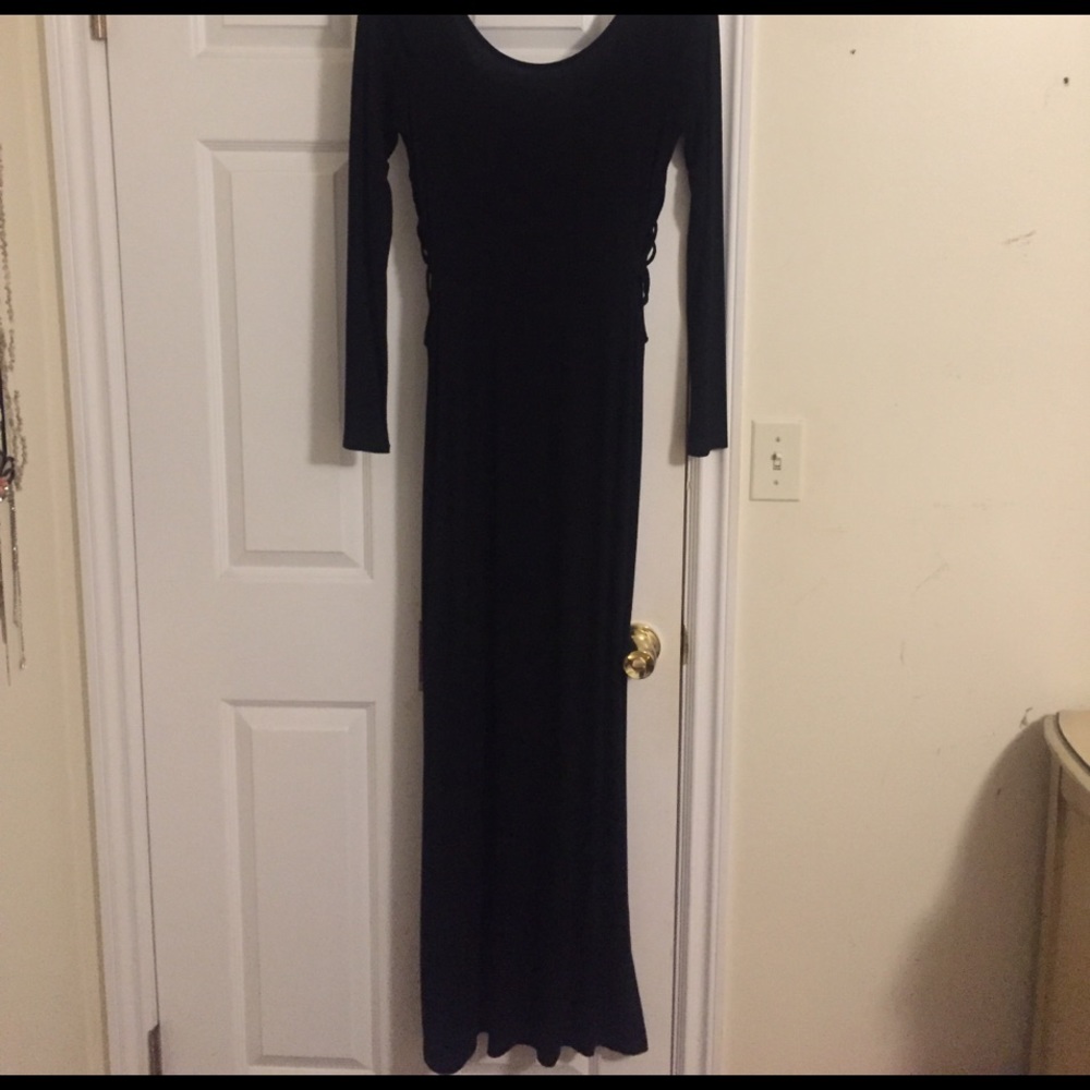 Black maxi with side cutouts