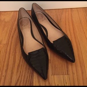 Vince Camuto real leather/faux crocodile flats