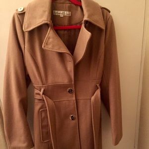 Kenneth Cole New Beige Women's Wool Coat