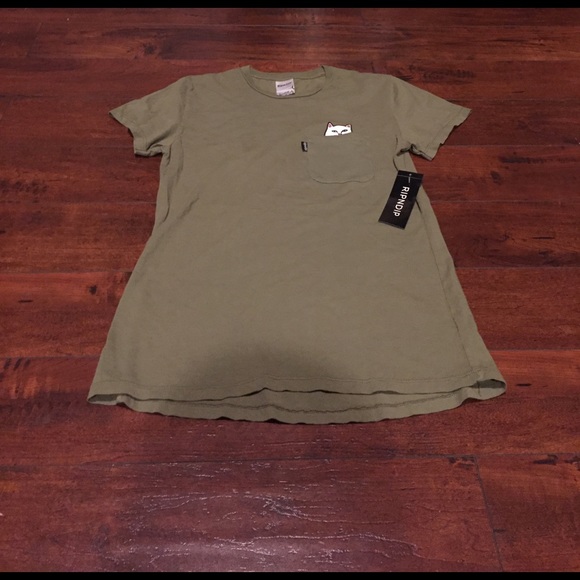 WOMENS RIPN DIP OLIVE POCKET TEE SIZE MED BNWT - Picture 1 of 3