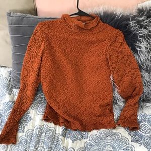 Coldwater creek Long sleeve lace tee