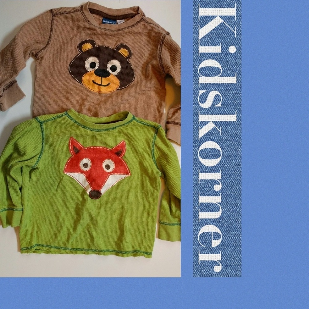 Lot of 2 kidskorner animal friend thermal tops