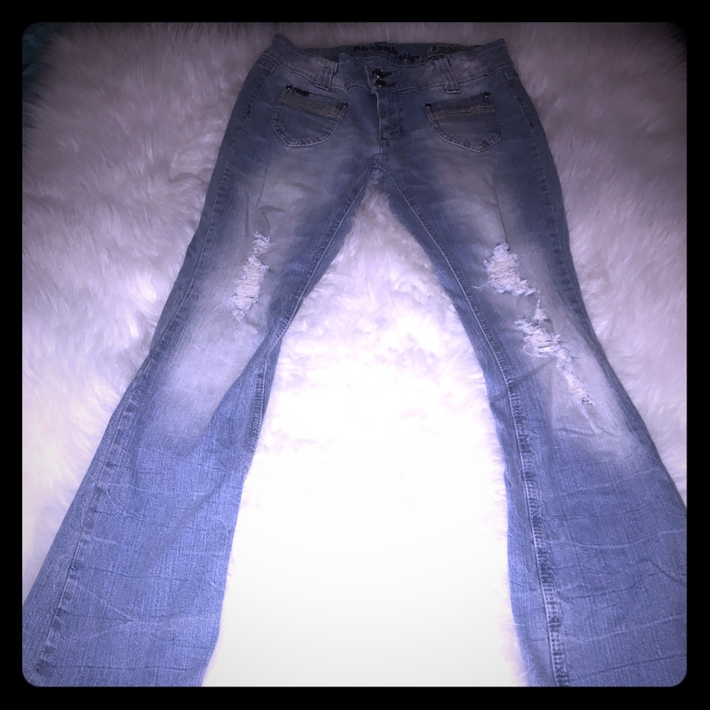 Rocks & Indigo faded and distressed jeans