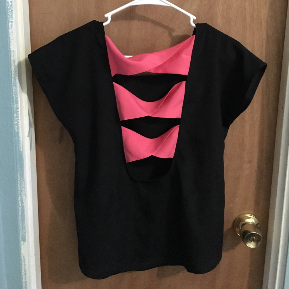 Cute semi open back top