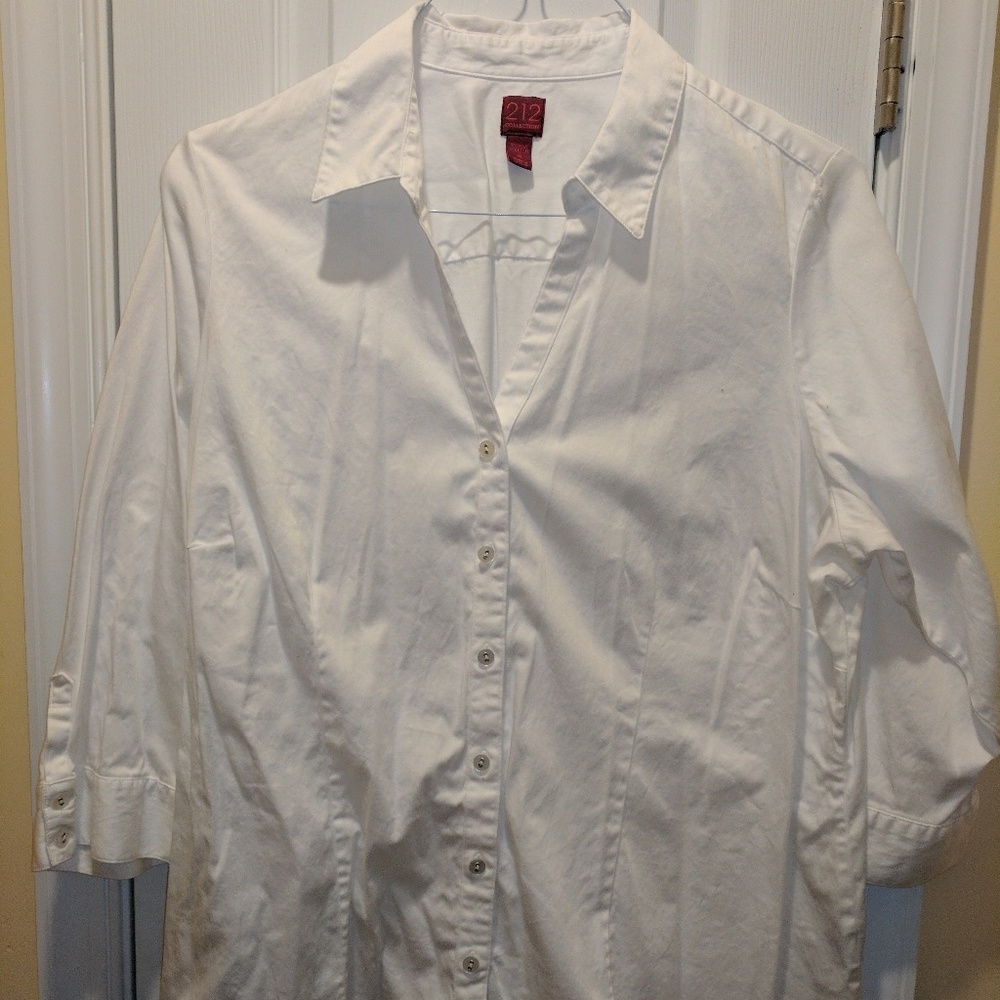 2X White Collared Dress Shirt