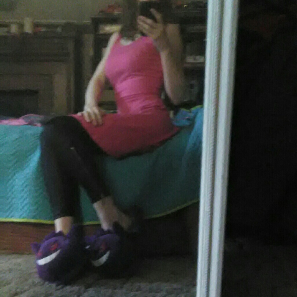 Stretchy little bright pink dress