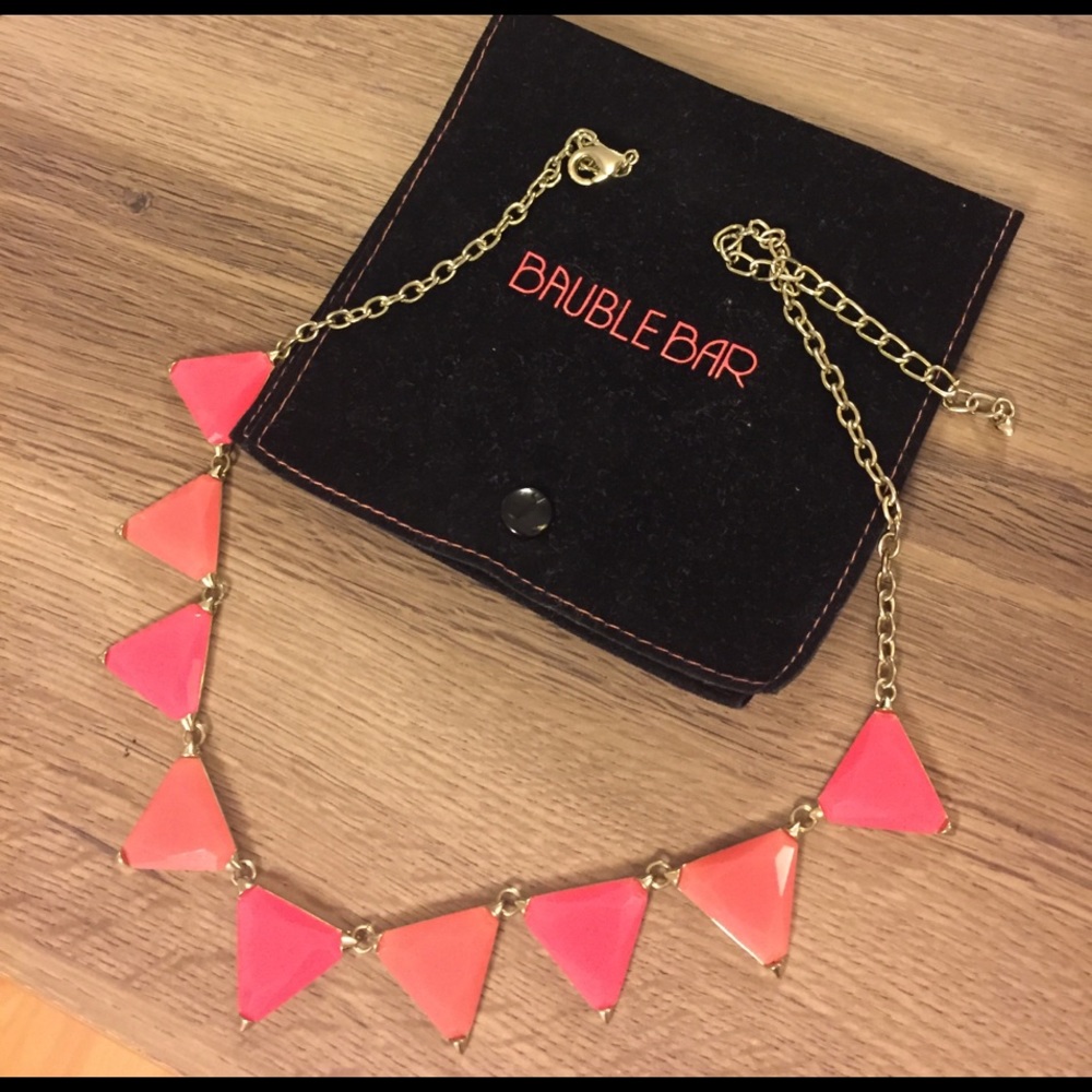 Baublebar statement pink triangle necklace