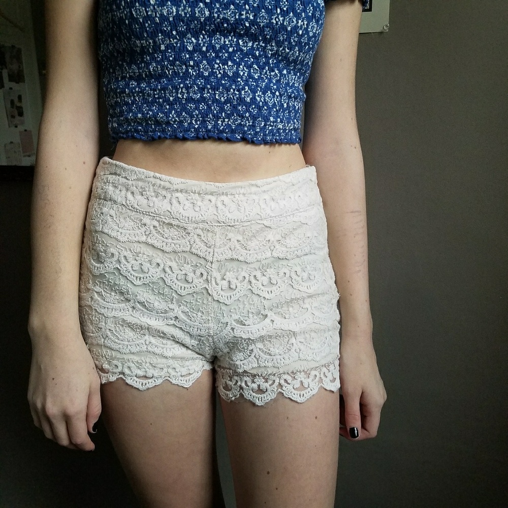 Lacy white shorts