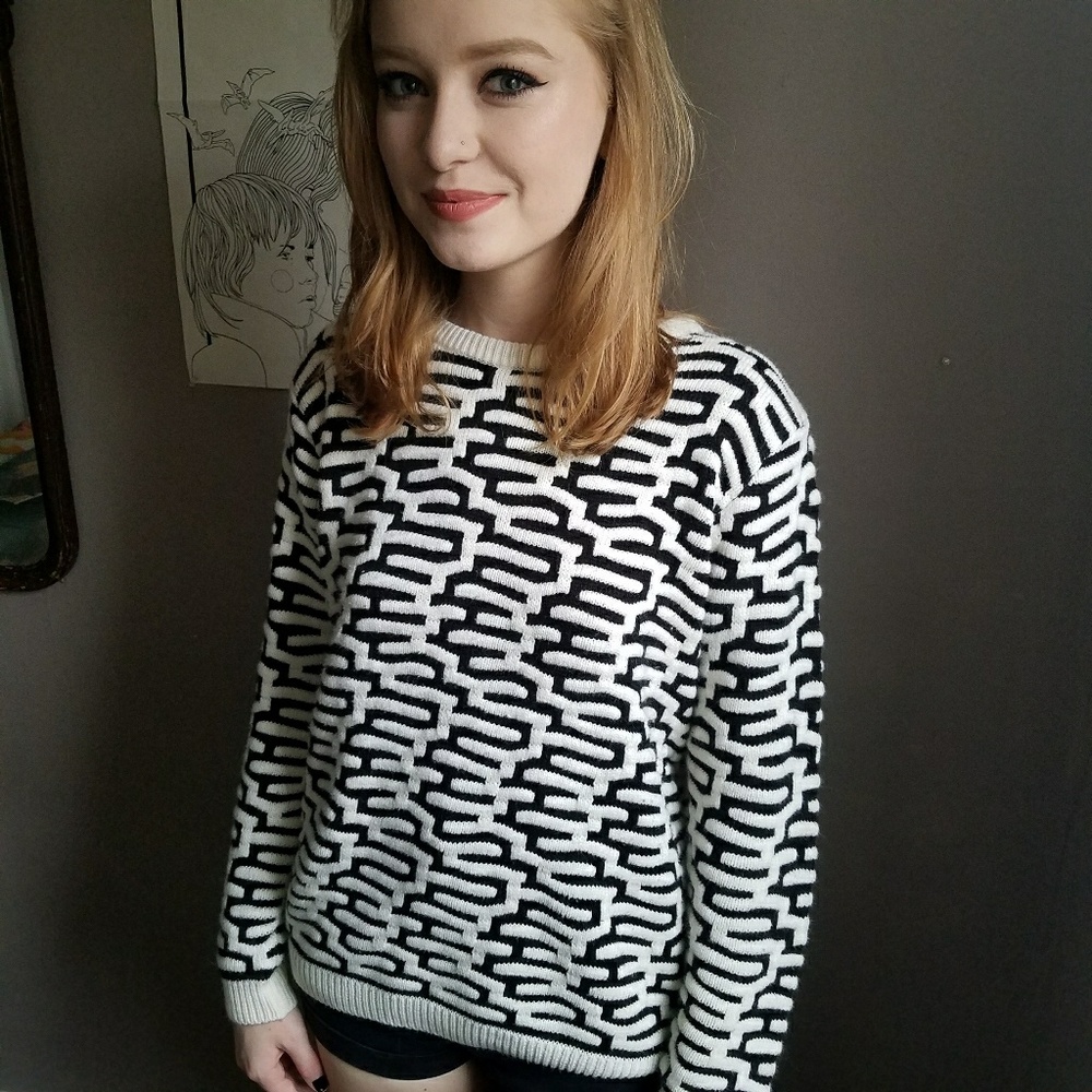 Fun maze-pattern sweater