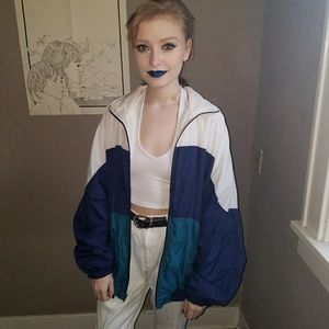 Retro puffy rain jacket