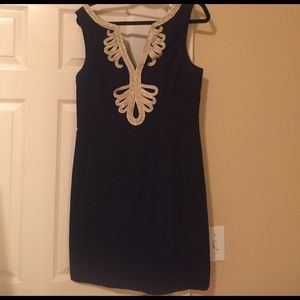Lilly Pulitzer Janice Shift - Navy & Gold
