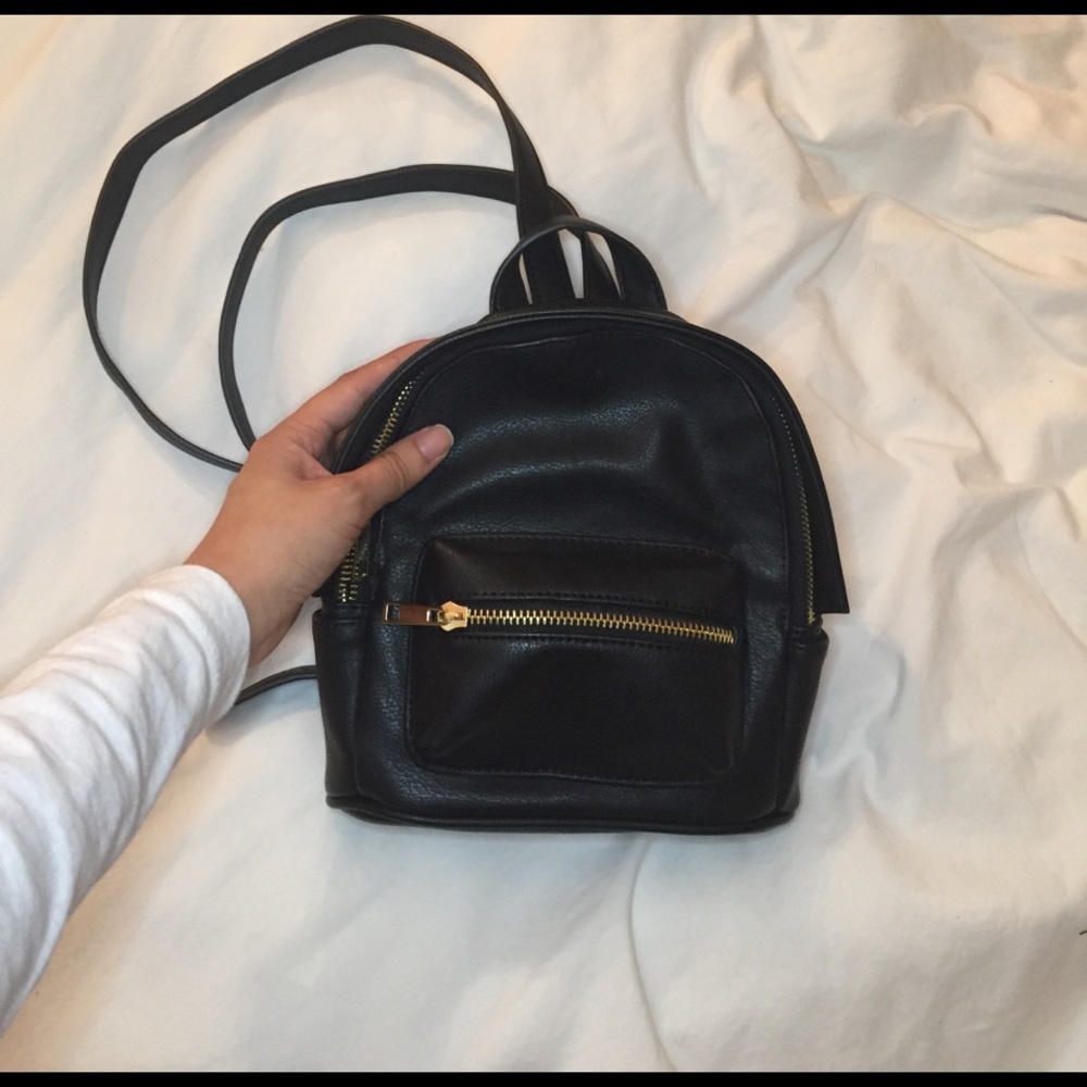 Mini black backpack