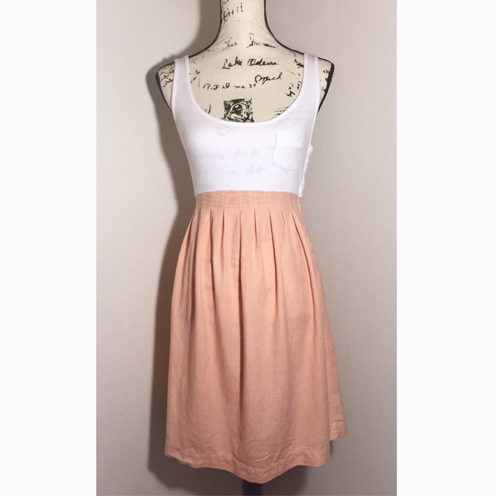 Two Tone Cotton and Linen Dress