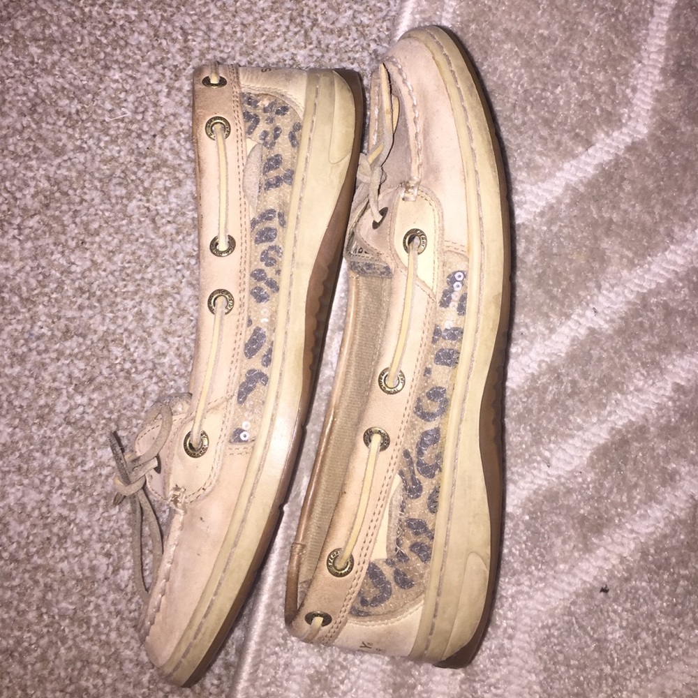 SOLD!!!Cheeta print sperry topsiders