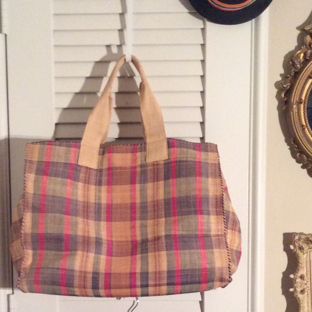 Vintage Plaid Gap Beach Bag Or Tote Bag.
