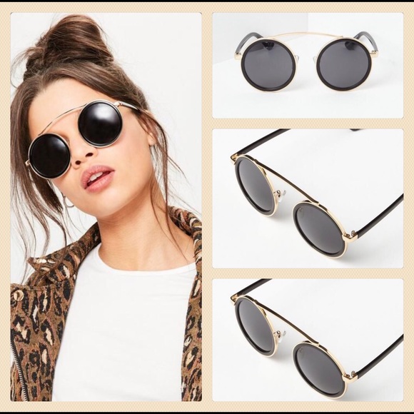 💋Nib/Missguided UK/Black Round w Metal Crossbar - Picture 6 of 7