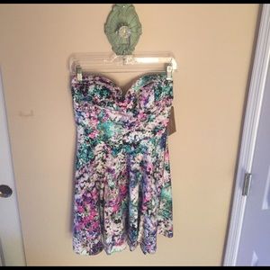 Floral Strapless Dress
