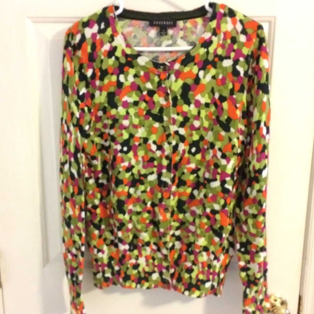 Foxcroft Patterned Cotton Cardigan