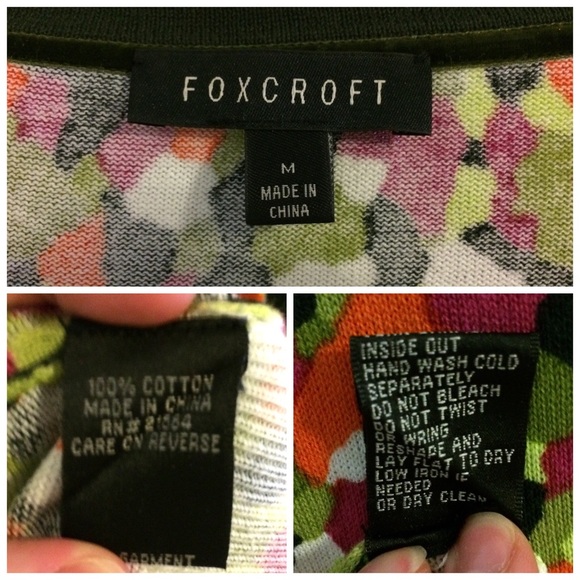Foxcroft Patterned Cotton Cardigan - Picture 3 of 3