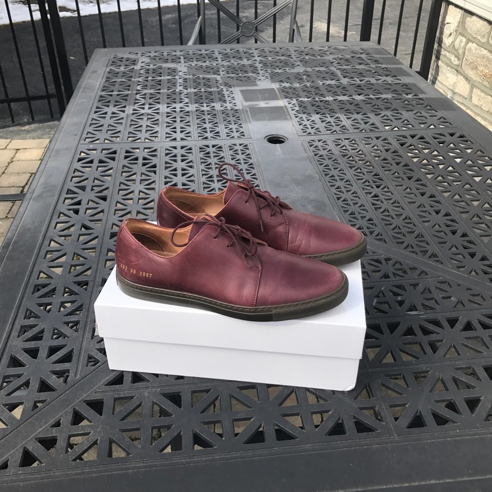 Common Projects Burgundy Derby shoes