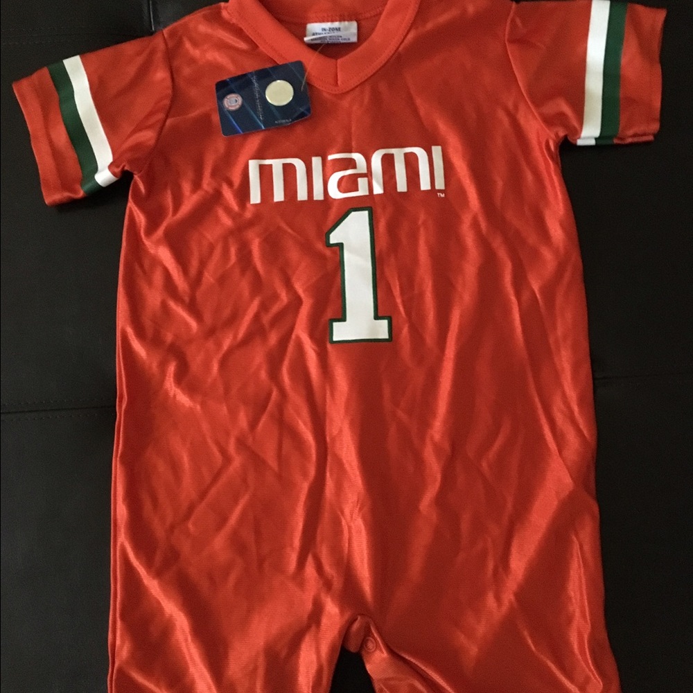 Miami Hurricanes 18m Jersey Romper Onesie NWT