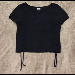 ⚡️Lace-Up Crop Tee